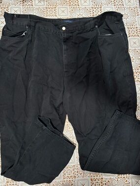 Harbor Bay Men’s 52x28 Black Straight Leg Jeans 100% Cotton Big & Tall